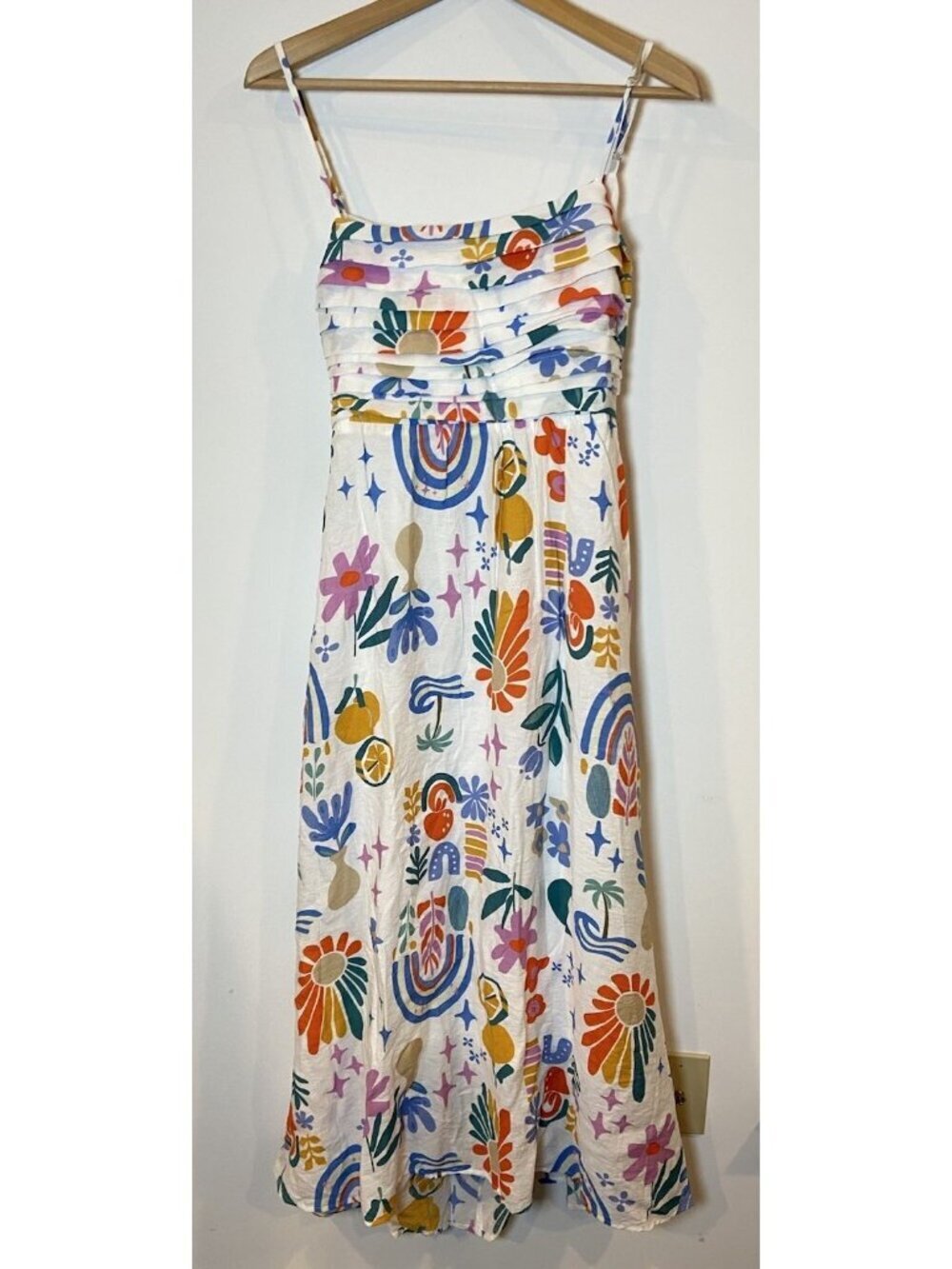 NWT Blu Pepper Maxi Dress Vacation Beach Open Back White Purple Blue M New